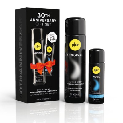 PJUR - CONJUNTO 30º ANIVERSÁRIO PJUR ORIGINAL 100 ML + PJUR AQUA 30 ML DE PRESENTE - D-244069 - Dona Pimenta